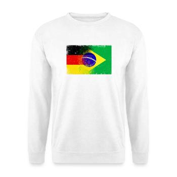 Germany Brazil Flag - Unisex Pullover - Weiß - Vorne - Alina (178cm) & Michal (187cm)