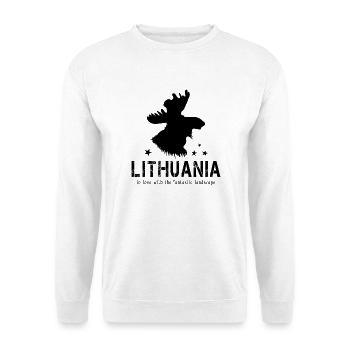 Lithuania Litauen litauisch - Unisex Pullover - Weiß - Vorne - Alina (178cm) & Michal (187cm)