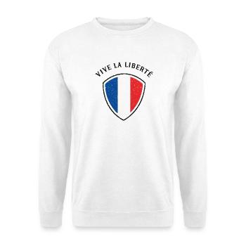 Vive La Liberté - Es Lebe die Freiheit - Unisex Pullover - Weiß - Vorne - Alina (178cm) & Michal (187cm)