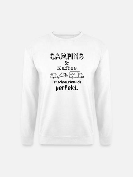 camping und kaffee - Unisex Pullover - Weiß