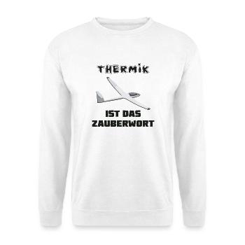 thermik ist das zauberwort - Unisex Pullover - Weiß - Vorne - Alina (178cm) & Michal (187cm)
