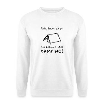 der arzt sagt zelt - Unisex Pullover - Weiß - Vorne - Alina (178cm) & Michal (187cm)