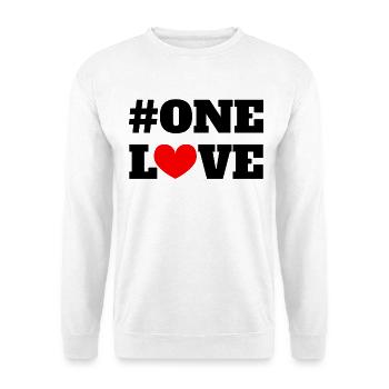 One Love - Unisex Pullover - Weiß - Vorne - Alina (178cm) & Michal (187cm)