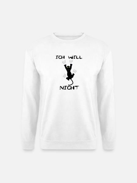 Katze, - Unisex Pullover - Weiß