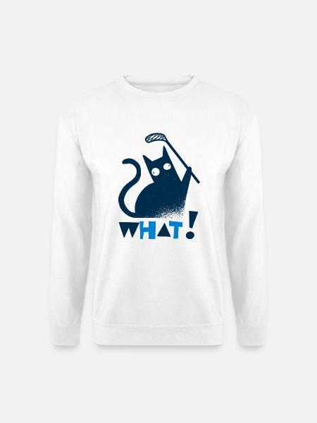 Floorball Unihockey Spieler Floorballspieler Katze - Unisex Pullover - Weiß