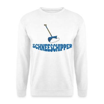 Schneeschipper Winter Schnee Shirt - Unisex Pullover - Weiß - Vorne - Alina (178cm) & Michal (187cm)