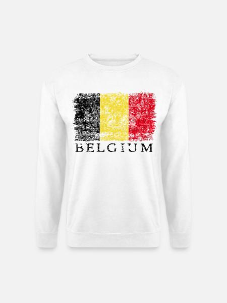 Belgien Belgische Flagge Belgienflagge - Unisex Pullover - Weiß