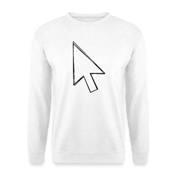 Mauszeiger handgezeichnet - Unisex Pullover - Weiß - Vorne - Alina (178cm) & Michal (187cm)