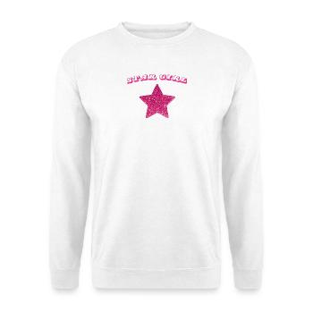 Star Girl Star Pink Sequin - Unisex Pullover - Weiß - Vorne - Alina (178cm) & Michal (187cm)