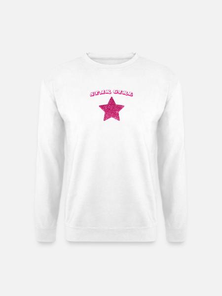 Star Girl Star Pink Sequin - Unisex Pullover - Weiß