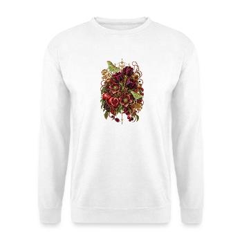 Goldene Blütenpracht - Unisex Pullover - Weiß - Vorne - Alina (178cm) & Michal (187cm)