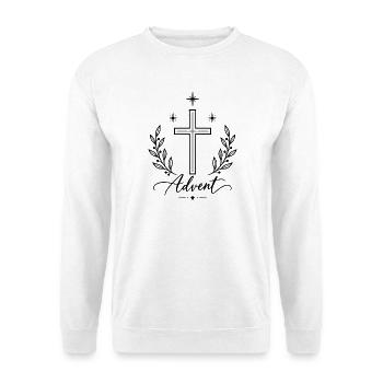 Heraldisches Kranzwappen Emblem - Unisex Pullover - Weiß - Vorne - Alina (178cm) & Michal (187cm)