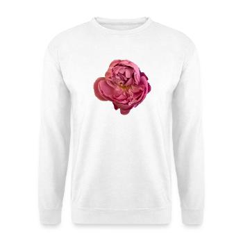 Elegante rosa Rosenblüte - Unisex Pullover - Weiß - Vorne - Alina (178cm) & Michal (187cm)