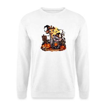 Giraffen- und Koala-Halloween-Skelette - Unisex Pullover - Weiß - Vorne - Alina (178cm) & Michal (187cm)