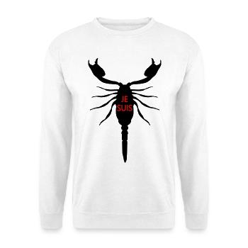Ich bin Skorpion, Sternzeichen - Unisex Pullover - Weiß - Vorne - Alina (178cm) & Michal (187cm)