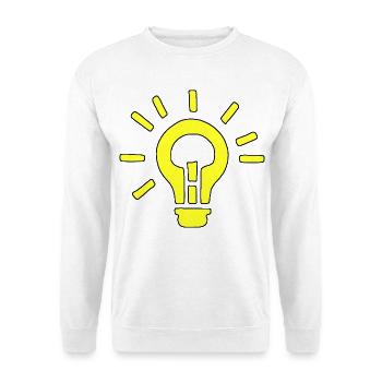 Gelbe Birne: kreative Idee - Unisex Pullover - Weiß - Vorne - Alina (178cm) & Michal (187cm)