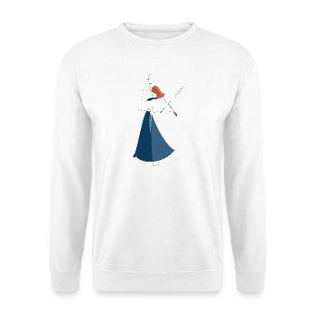Geigenmusik - Unisex Pullover - Weiß - Vorne - Alina (178cm) & Michal (187cm)