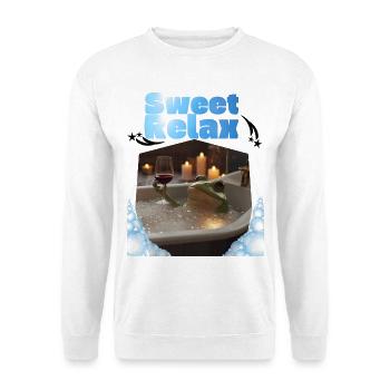 Sweet_Relax_-4500_x_5400_px- - Unisex Pullover - Weiß - Vorne - Alina (178cm) & Michal (187cm)