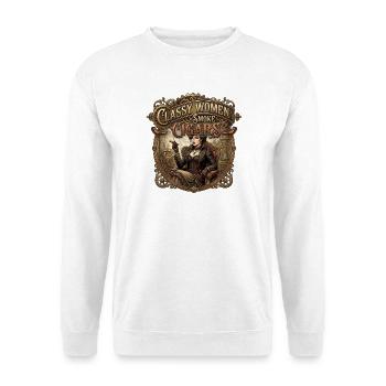 Classy_Woman_Smoke_Cigars - Unisex Pullover - Weiß - Vorne - Alina (178cm) & Michal (187cm)