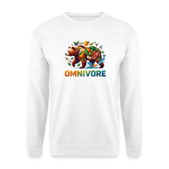 Omnivore_1 - Unisex Pullover - Weiß - Vorne - Alina (178cm) & Michal (187cm)