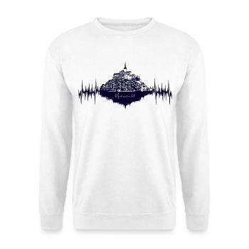 Mont-Saint-Michel, Normandie, Frankreich - Unisex Pullover - Weiß - Vorne - Alina (178cm) & Michal (187cm)