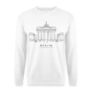 Berliner Brandenburger Tor - Unisex Pullover - Weiß - Vorne - Alina (178cm) & Michal (187cm)