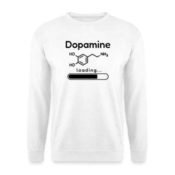 Design der Dopamin-Lademolekülchemie - Unisex Pullover - Weiß - Vorne - Alina (178cm) & Michal (187cm)