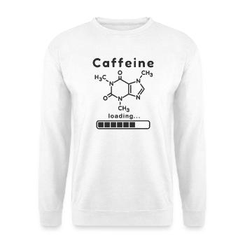 Koffein-Ladende Chemische Formel - Unisex Pullover - Weiß - Vorne - Alina (178cm) & Michal (187cm)