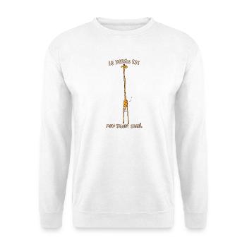 Zeichnen ist mein verborgenes Talent – Funny Giraffe - Unisex Pullover - Weiß - Vorne - Alina (178cm) & Michal (187cm)