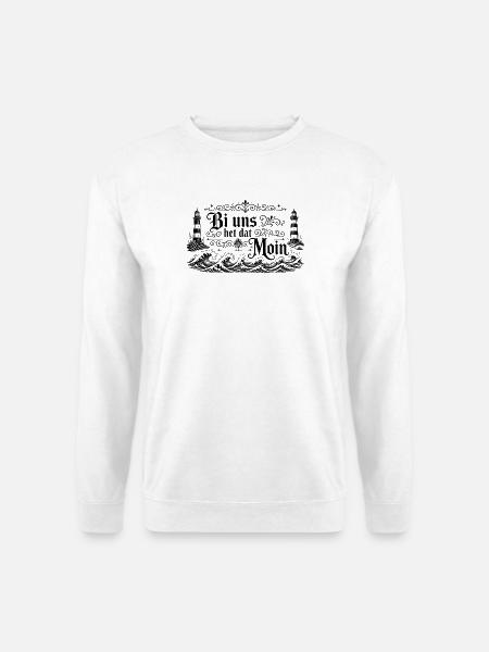 Bi uns het dat Moin – Plattdeutsch Shirt - Unisex Pullover - Weiß