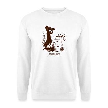 Zwillbrock-Kieker Fuchs Flamingo - Unisex Pullover - Weiß - Vorne - Alina (178cm) & Michal (187cm)