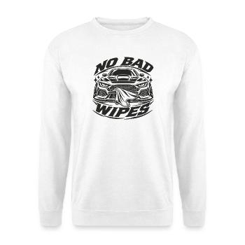 No Bad Wipes Autografik Front - Unisex Pullover - Weiß - Vorne - Alina (178cm) & Michal (187cm)
