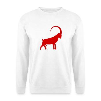 Roter Widerram Silhouette für Jäger - Unisex Pullover - Weiß - Vorne - Alina (178cm) & Michal (187cm)