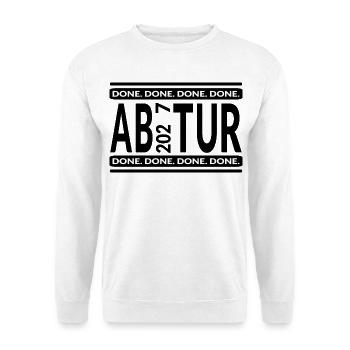 Gymnasium Abitur 2027 - Unisex Pullover - Weiß - Vorne - Alina (178cm) & Michal (187cm)