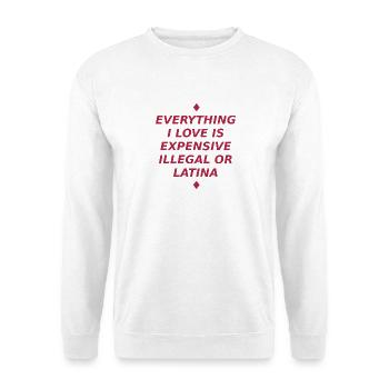 031 Teures Latina-Liebesangebot - Unisex Pullover - Weiß - Vorne - Alina (178cm) & Michal (187cm)