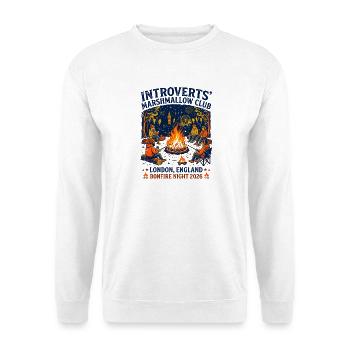 England Introverts Marshmallow Club London - Unisex Pullover - Weiß - Vorne - Alina (178cm) & Michal (187cm)