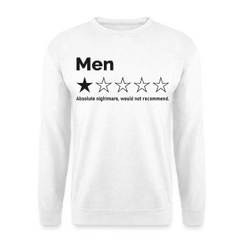 Men One Star Would Not Recommend - Unisex Pullover - Weiß - Vorne - Alina (178cm) & Michal (187cm)