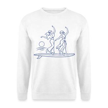Tanz auf einem Brett, in der Sonne. - Unisex Pullover - Weiß - Vorne - Alina (178cm) & Michal (187cm)