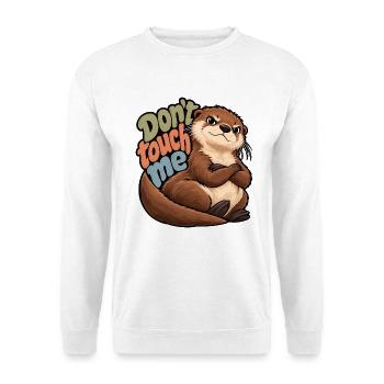 Amerikanischer Otter - Unisex Pullover - Weiß - Vorne - Alina (178cm) & Michal (187cm)