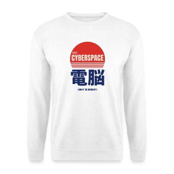 Besuchen Sie Cyberspace Land Of The Rising Byte - Unisex Pullover - Weiß - Vorne - Alina (178cm) & Michal (187cm)
