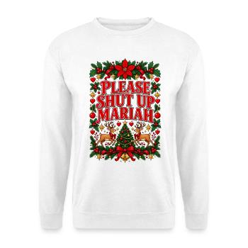Bitte halt den Mund, Mariah Christmas - Unisex Pullover - Weiß - Vorne - Alina (178cm) & Michal (187cm)
