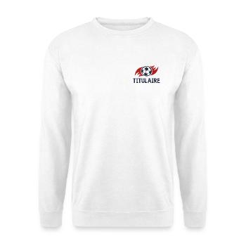 Holder Foot Duo Vater und Sohn Fußball - Unisex Pullover - Weiß - Vorne - Alina (178cm) & Michal (187cm)