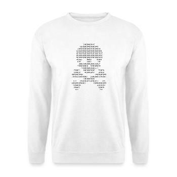 Schädel-ASCII-Kunst - Unisex Pullover - Weiß - Vorne - Alina (178cm) & Michal (187cm)