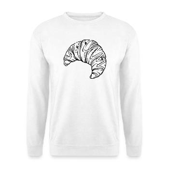 Französische Croissant- und Alpen-Serpentinen-Radfahrerkunst - Unisex Pullover - Weiß - Vorne - Alina (178cm) & Michal (187cm)