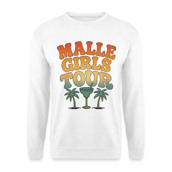 Malle Girls Trip Freundinnen Mallorca Urlaub - Unisex Pullover - Weiß - Vorne - Alina (178cm) & Michal (187cm)