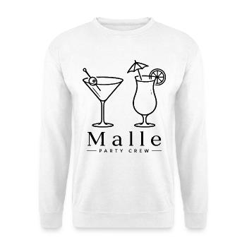 Malle Party Crew Cocktail - Unisex Pullover - Weiß - Vorne - Alina (178cm) & Michal (187cm)