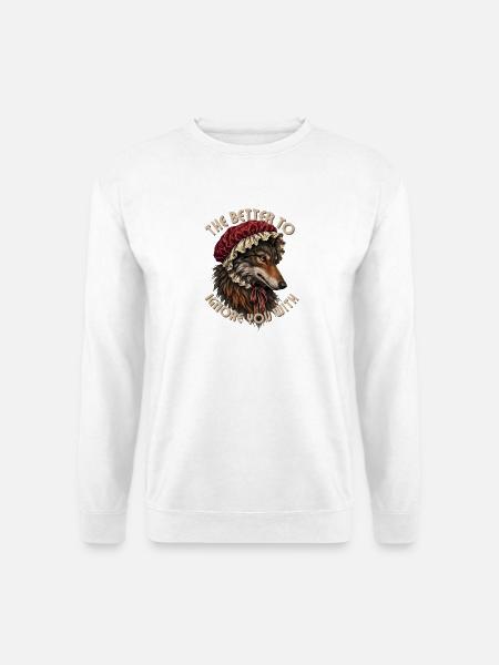 Wolf in Omas Verkleidung - Unisex Pullover - Weiß