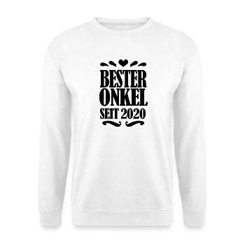 Bester Onkel seit 2020 - Unisex Pullover - Weiß - Vorne - Alina (178cm) & Michal (187cm)