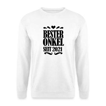 Bester Onkel seit 2021 - Unisex Pullover - Weiß - Vorne - Alina (178cm) & Michal (187cm)