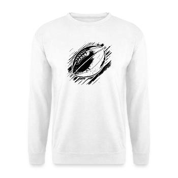 American Football Ball Zeichnung - Unisex Pullover - Weiß - Vorne - Alina (178cm) & Michal (187cm)